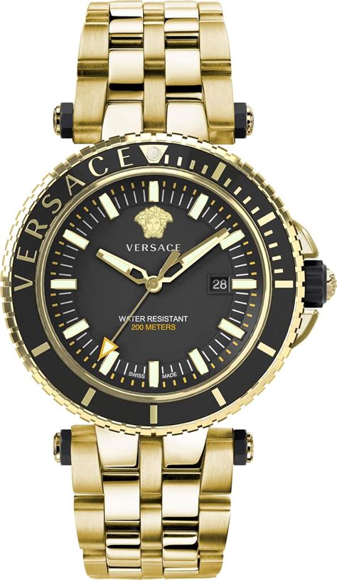 versace herrenuhr veak 00618 v-race goldfarben edelstahl datum|Buy Versace V.